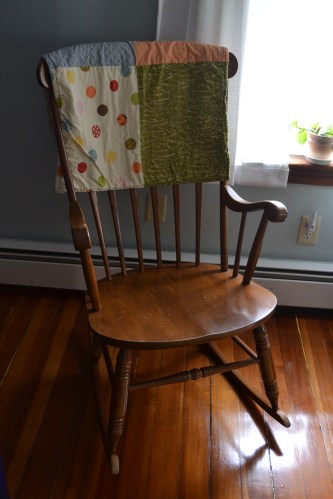 there were several babies rocked in this rocking chair
