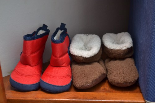 "winter boots" and fuzzy warm booties, both from Old Navy for $5