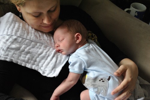 a newborn-sized outfit (oh what I'd give for just one more newborn day with him!)