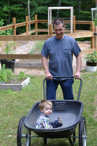 garden baby with Papa