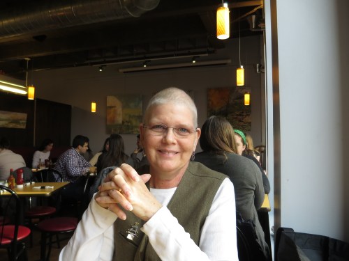 My beautiful mom at Trident Cafe in Boston.