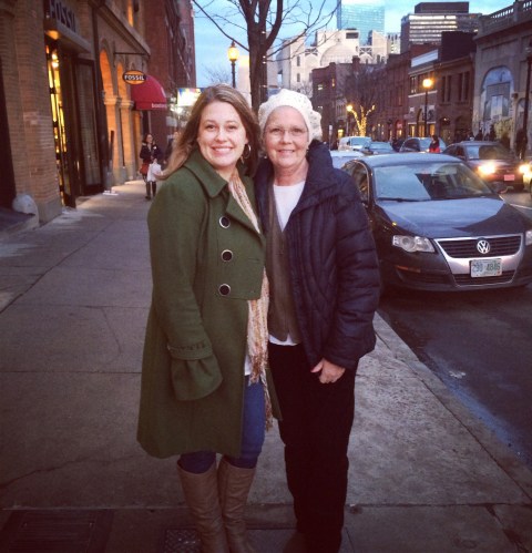 Mom and I on Newbury Street, Boston